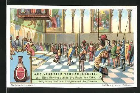 Sammelbild Liebig, Aus Venedigs Vergangenheit: 2. Eine Gerichtssitzung des Rates der Zehn