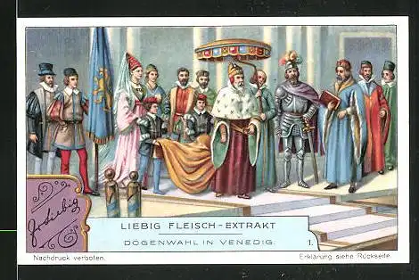 Sammelbild Liebig, Liebig Fleisch-Extract - Dogenwahl in Venedig