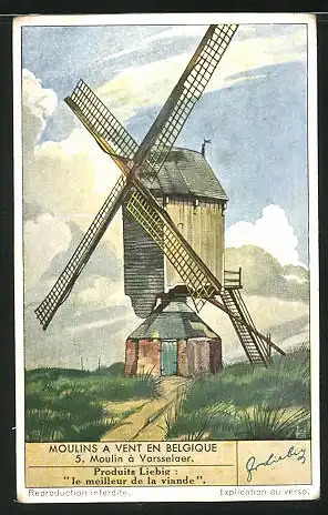 Sammelbild Liebig, Moulins A Vent En Belgique, 5. Moulin à Vorsselaer