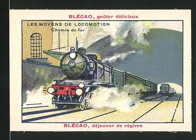 Sammelbild Blecao, Verrulyse, Les Moyens de Locomotion, Chemin de fer, Eisenbahn