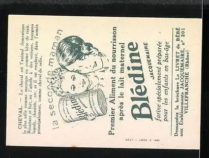 Sammelbild Blecao, dejeuner de regime, Bledine Jacquemaire, Les Moyens de Locomotion, Cheval, Reiter