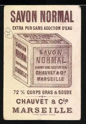 Sammelbild Chauvet & Cie, Savon Normal Baranti sans Addition d'Eau, mes félicitations, zwei Herren im Gespräch