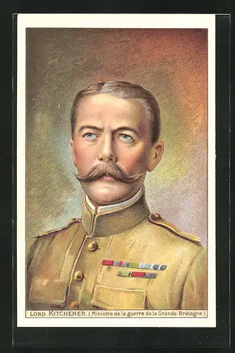 Sammelbild Solution Pautauberge, Porträt Lord Kitchener -Ministre de la guerre de la Grande Bretagne