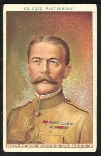 Sammelbild Solution Pautauberge, Porträt Lord Kitchener - Ministro da guerra da Cra-Bretanha
