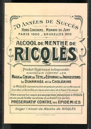 Sammelbild Alcool de Menthe de Ricqles, Zwei Kinder beim Schaukeln