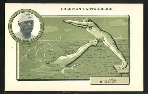 Sammelbild Solution Pautauberge, La Nage M. Billington, Wasserspringer