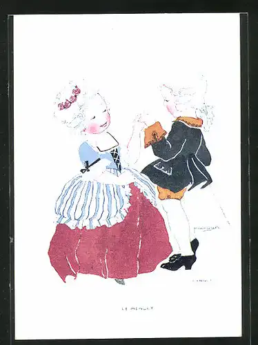 Kaufmannsbild Nancy, A La Samaritaine, Confections en Tous Genres, Le menuet, Paar beim Tanz