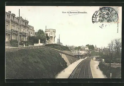 AK Suresnes-Versailles, Bahnhof mit Bahnhofsgebäude