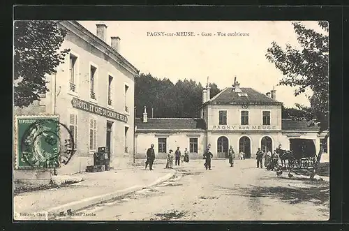 AK Pagny-sur-Meuse, Gare vue extérieure, Aussenansicht des Bahnhofs