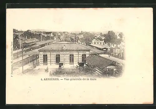 AK Asnieres, Vue generale de la Gare