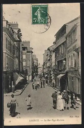 AK Lisieux, La Rue Pont-Mortain