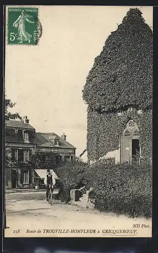 AK Cricqueboeuf, Route de Trouville-Honfleur