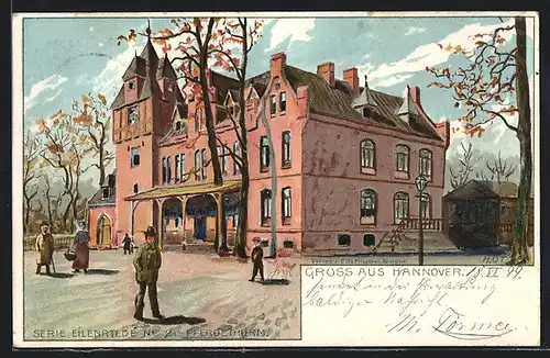 Lithographie Hannover, Gasthaus Pferdethurm