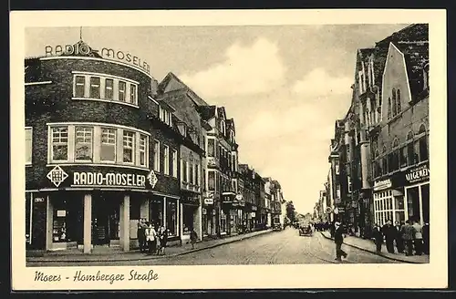 AK Moers, Homberger Strasse, Geschäft Radio Moseler
