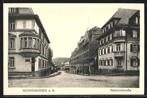 AK Schwenningen, Bahnhofstrasse mit Kienzle Uhren-Fabriken