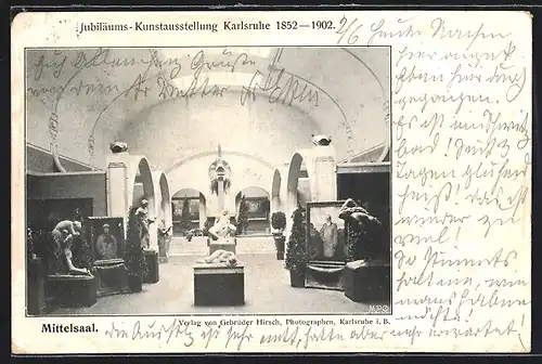 AK Karlsruhe, Jubiläums-Kunstausstellung 1902, Mittelsaal