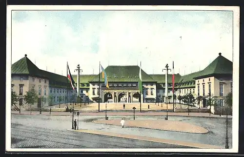 AK Leipzig, Weltausstellung für Buchgewerbe und Graphik 1914, Eingang B. Reitzenhainerstrasse