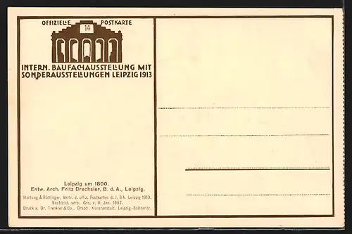 AK Leipzig, Intern. Baufachausstellung mit Sonderausstellung 1913, Pleissenburg mit Wallgraben