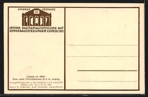 AK Leipzig, Intern. Baufachausstellung mit Sonderausstellung 1913, Kornhaus mit Peters-Tor