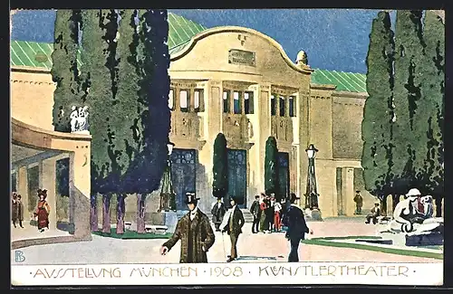 AK München, Ausstellung 1908, Künstlertheater