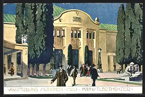 AK München, Ausstellung 1908, Künstlertheater
