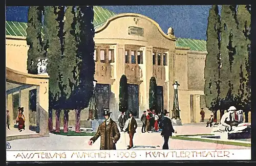 AK München, Ausstellung 1908, Künstlertheater
