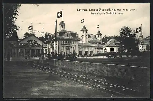 AK Bern, Schweiz. Landes-Ausstellung 1914, Haupteingang Neubrückstrasse