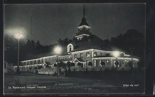 AK Bern, Schweiz. Landesausstellung 1914, Restaurant Hospes bei Nacht