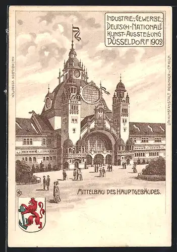 Lithographie Düsseldorf, Industrie- Gewerbe- und Deutsch-Nationale Kunstausstellung 1902, Hauptgebäude