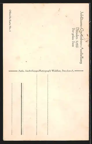 AK Dresden, Jubiläums-Gartenbau-Ausstellung, Der grüne Dom