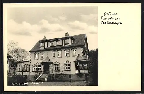 AK Bad Wildungen-Reitzenhagen, Hotel und Cafe Bilstein