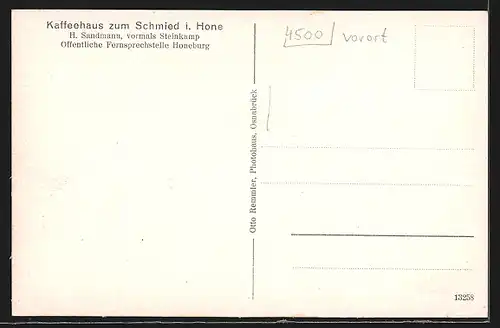 AK Honeburg, Gasthaus zum Schmied im Hone