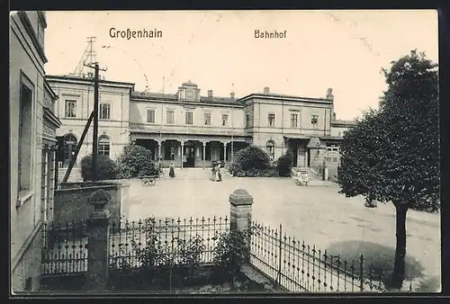 AK Grossenhain, Blick auf den Bahnhof