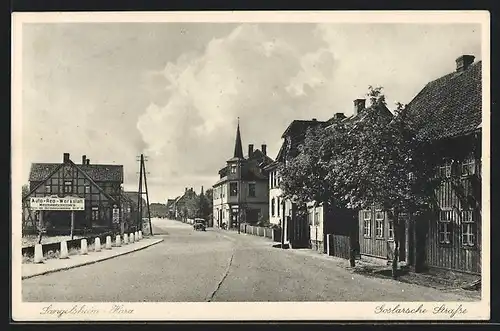 AK Langelsheim / Harz, Blick in die Goslarsche Strasse