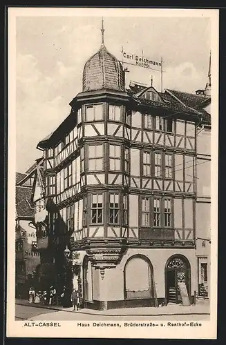 AK Kassel, Haus Deichmann, Brüderstrasse Ecke Renthof