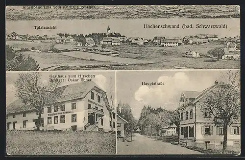 AK Höchenschwand, Gasthaus zum Hirschen, Hauptstrasse, Totalansicht