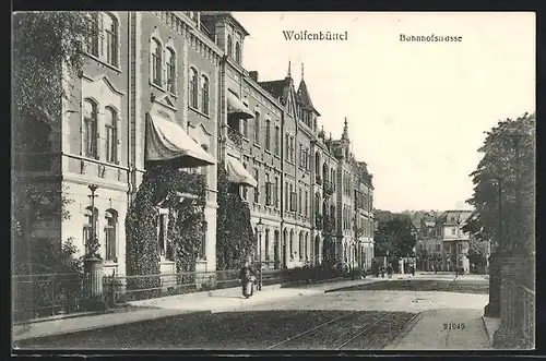 AK Wolfenbüttel, Sicht in die Bahnhofstrasse
