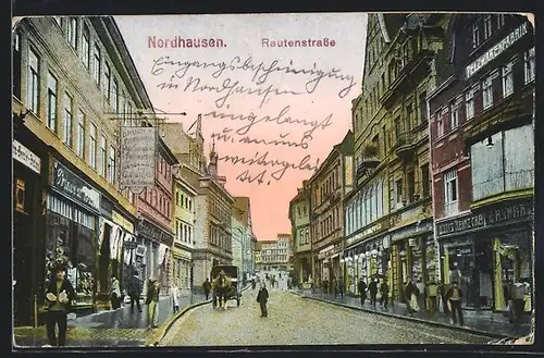AK Nordhausen, Blick in die Rautenstrasse
