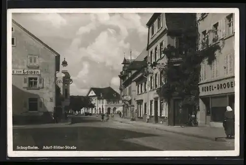 AK Schopfheim, Strasse, Gasthaus zum Löwen