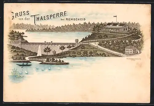 Lithographie Remscheid, Restaurant an der Thalsperre