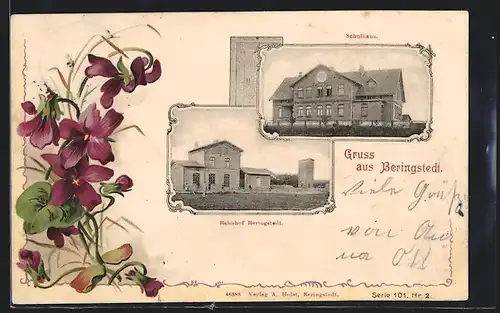 AK Beringstedt, Bahnhof, Schulhaus
