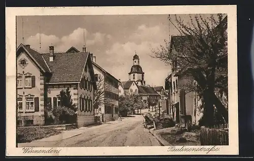 AK Winnenden, Paulinenstrasse mit Kirche