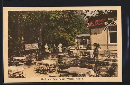 AK Dresden-Weisser Hirsch, Café Faust mit Terrassen