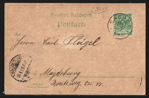 Lithographie Bad Sachsa a. Harz, Rhotertisches Institut, Badehaus, Ortsansicht