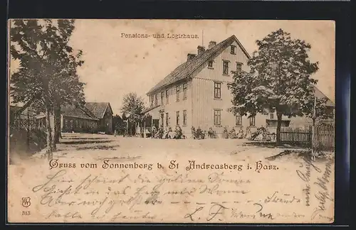 AK St. Andreasberg /Harz, Pensions- und Logirhaus Sonnenberg mit Gästen