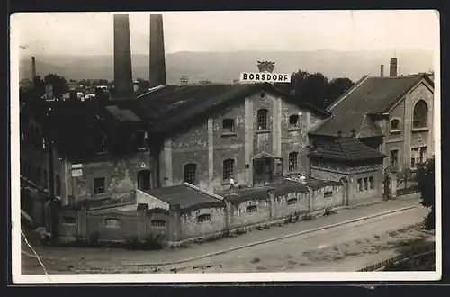 Foto-AK Borsdorf, Elektrofabrik Robot mit Strasse