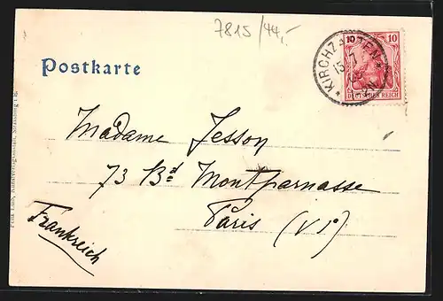 AK Kirchzarten, Gasthaus zur Post mit Postkutsche und Strasse