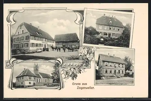 AK Zogenweiler, Gasthaus und Gebäudeansichten