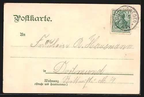 Lithographie Planken b. Neuhaldensleben, Restauration z. Waldhaus, Wildgatter
