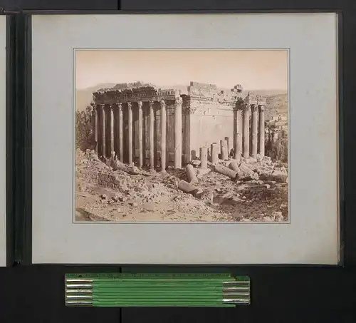 Fotoalbum mit 10 Fotografien, Ansicht Baalbek, Fotograf: Felix Bonfils, Jupiter-Tempel, Temple de Jupiter, Ruinen